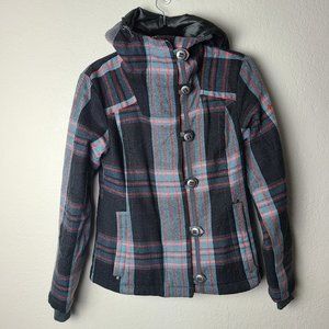 Columbia Black/Grey/Red Plaid Jacket Size XS